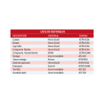Listado de materiales Válvula de Compuerta Elástica Junta Rápida en Hierro Dúctil PN16