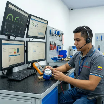 Ingeniero brindando soporte técnico